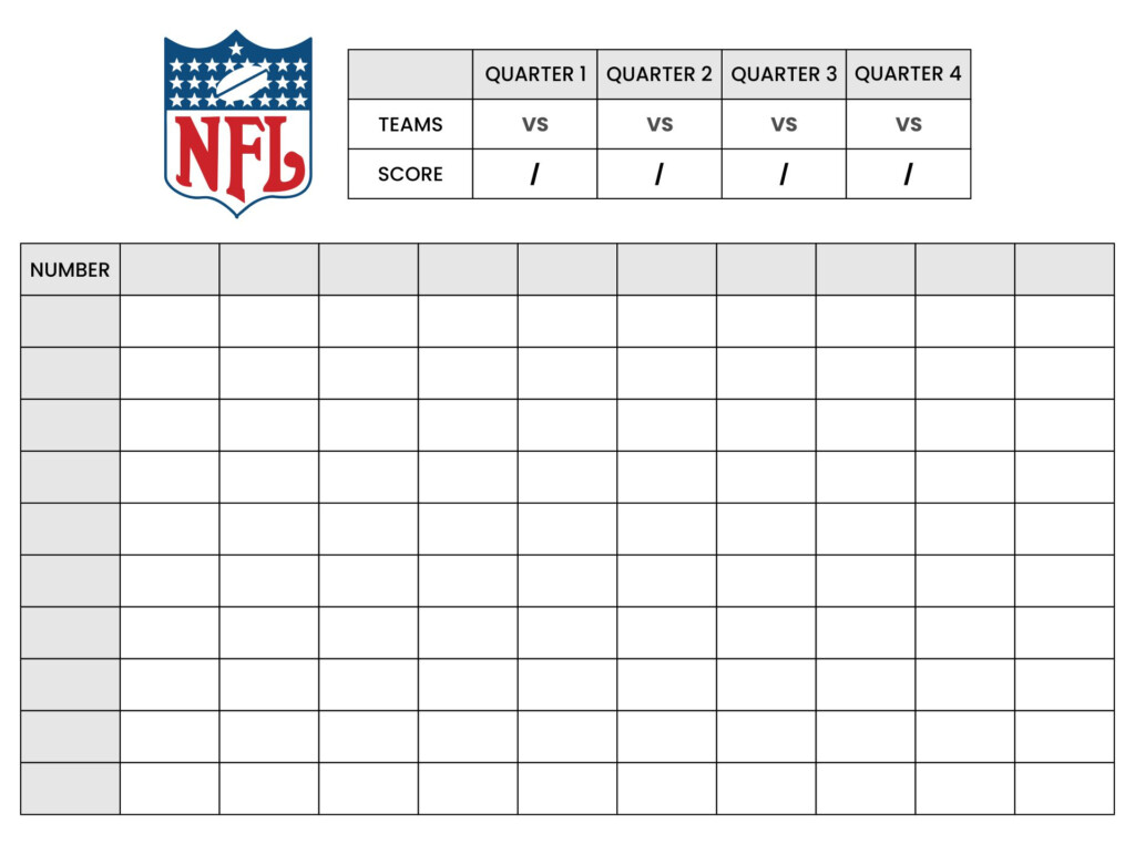 10 Best Printable 100 Square Football Pool Grid Printablee