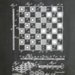 1923 Checker Board Patent Print Chess Board Poster Board Game
