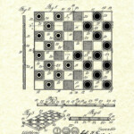 1923 Checker Board Patent Print Chess Board Poster Board Game