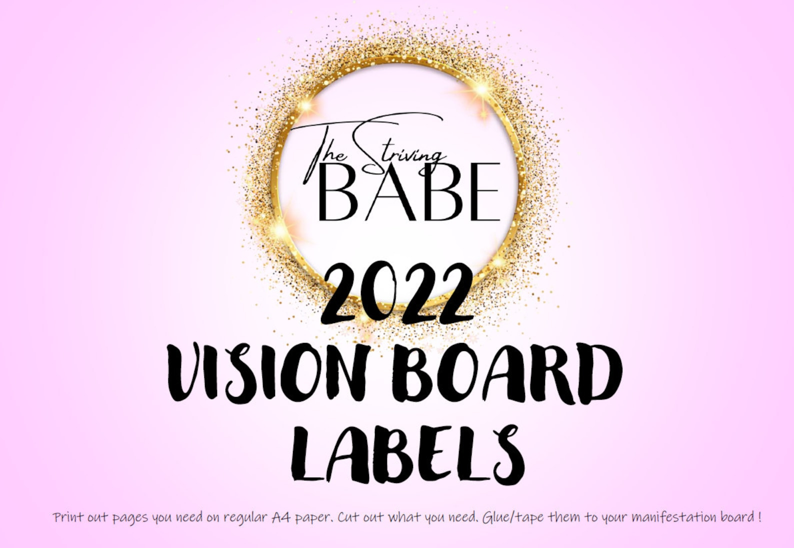 2022 Printable Manifesting Vision Board 50 Graphic Labels Etsy