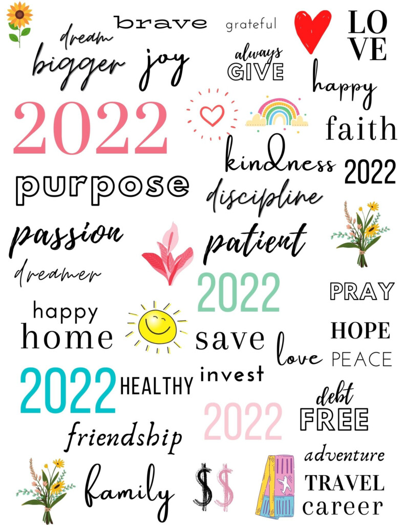 44 Beautiful Inspiring Vision Board Printables For 2022 Free 