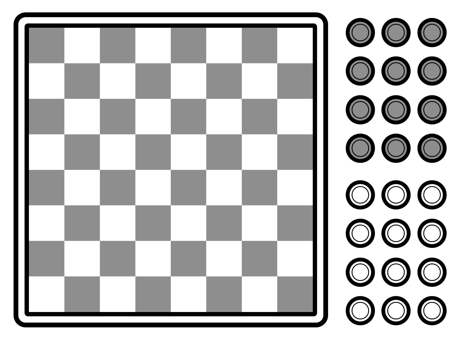 6 Best Printable Checkers Board Game Pieces Printablee