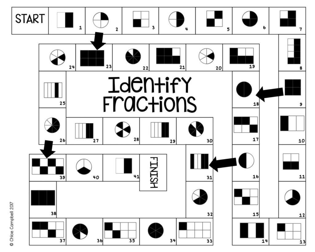 7 Printable Fraction Board Games For Identifying Simplifying Fractions