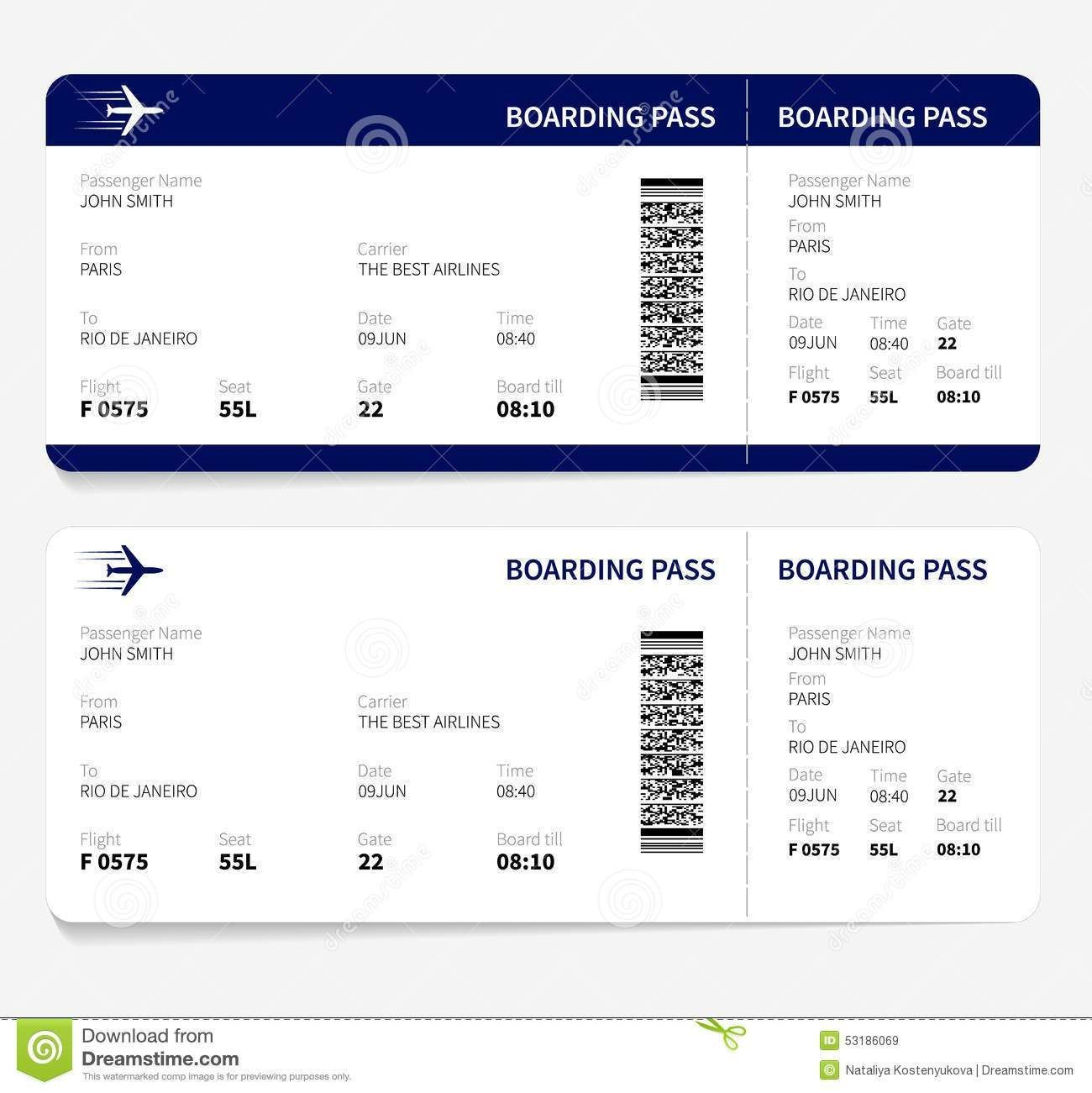 Airline Boarding Pass Template Free Boarding Pass Template Fake 