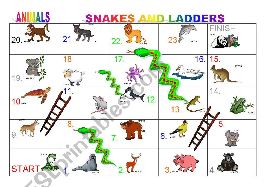 Animal Board Games Printable Board Game