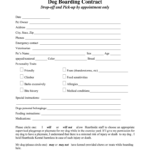 Animal Record Keeping Examples Dog Boarding Fill Online Printable