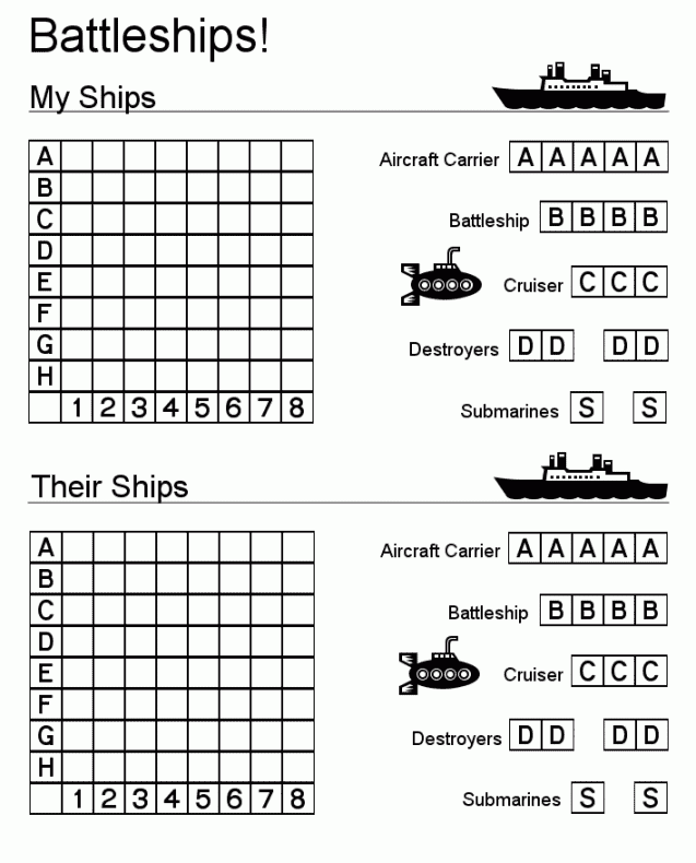 Battleship Game Board Printable The Best 10 Battleship Games