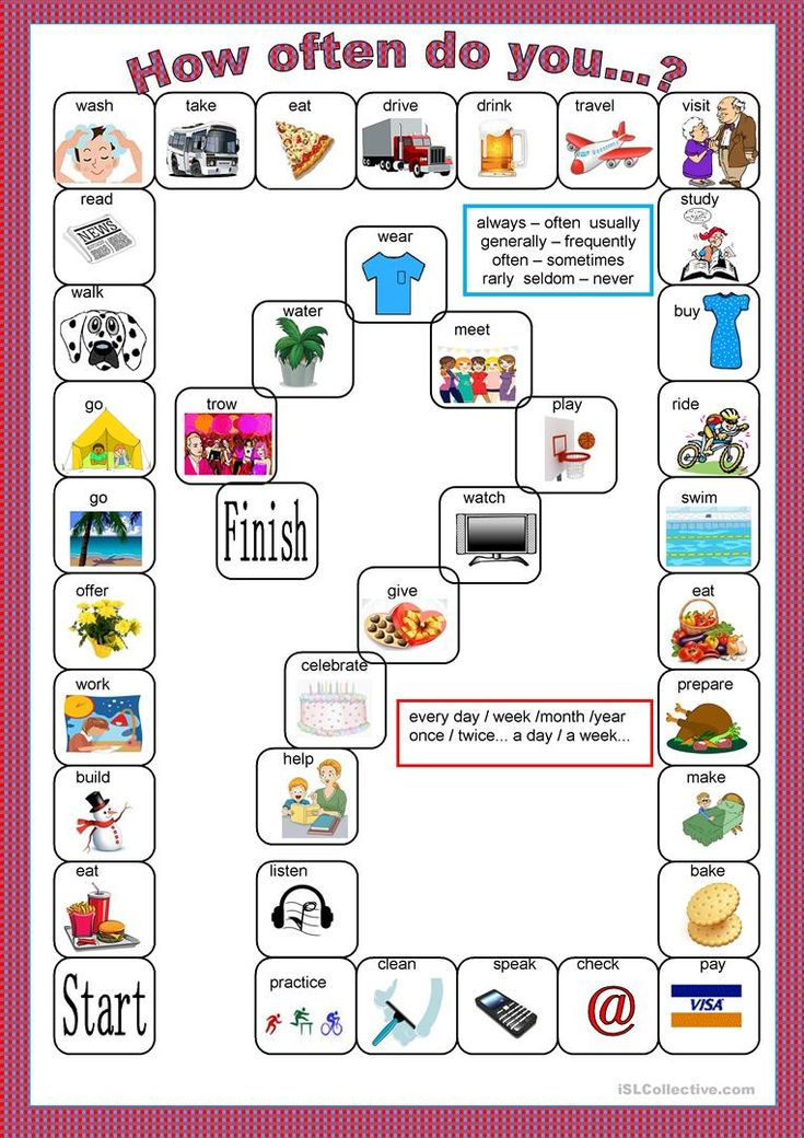 Board Game Frequency Adverbs English ESL Worksheets English 