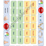 Body Parts Board Game ESL Worksheet By Sheila7687