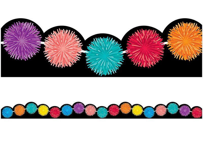 Bold Bright Pom Pom Border In 2021 Pom Pom Classroom Decorations 