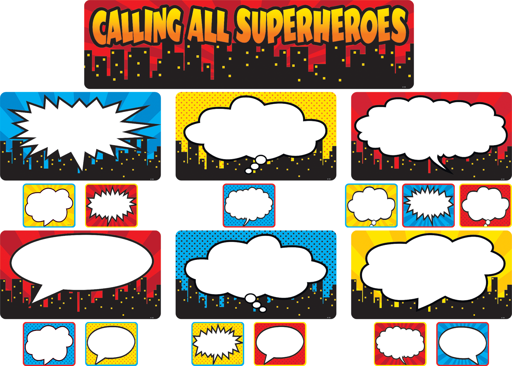 Calling All Superheroes Mini Bulletin Board TCR5825 Teacher Created 