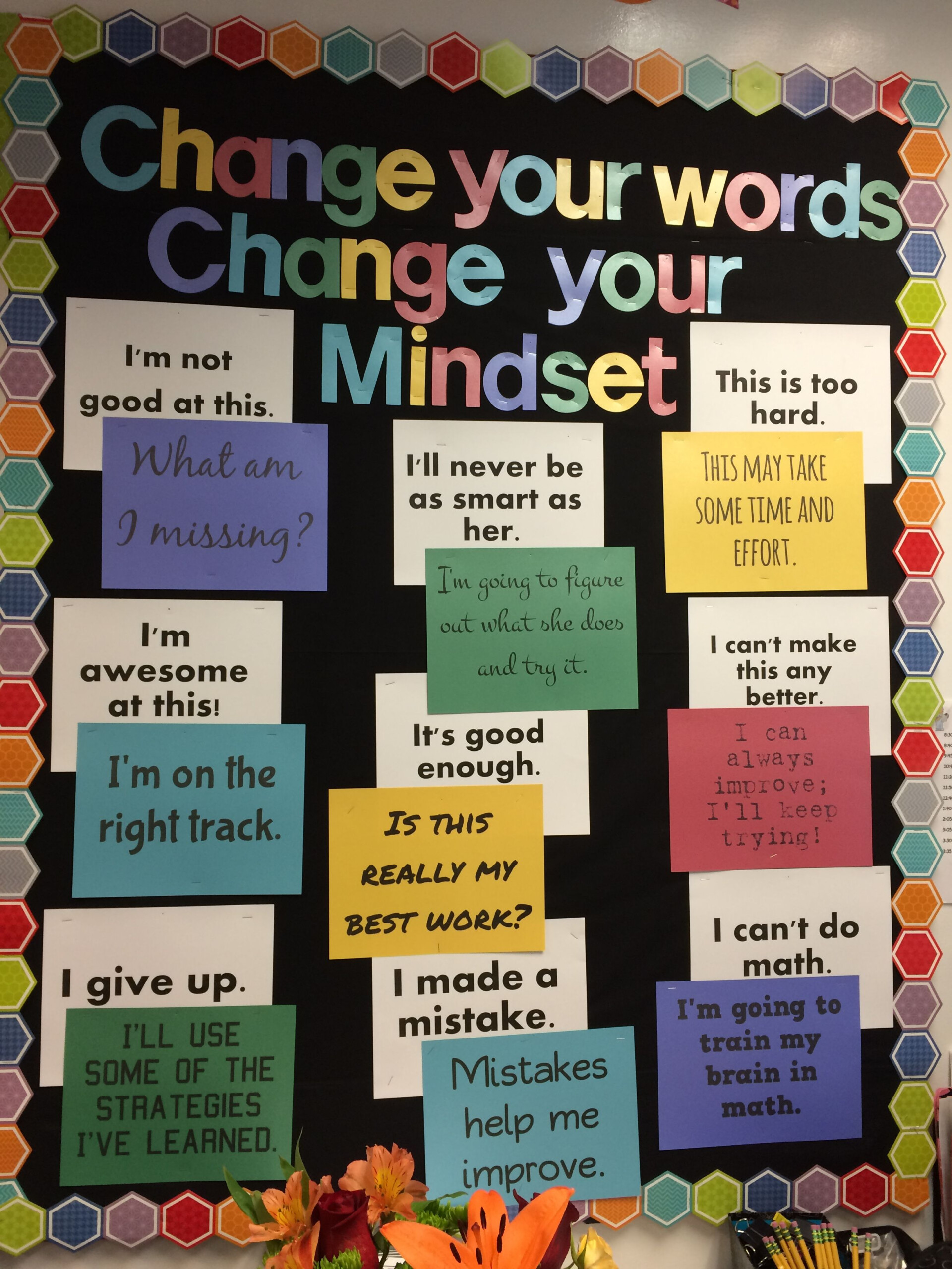 Change Your Words Change Your Mindset Mindset Bulletin Board 