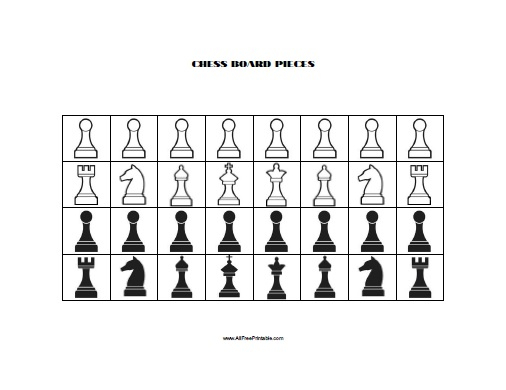 Chess Board Pieces Free Printable