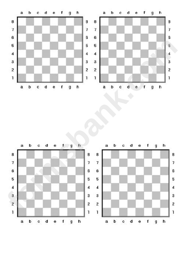 Chess Board Template Printable Pdf Download