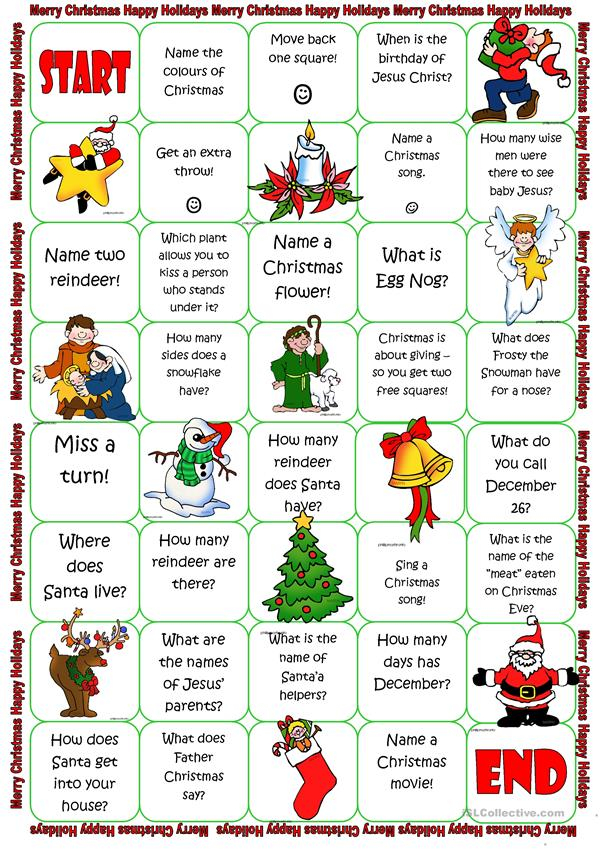 Christmas Board Game Worksheet Free ESL Printable Worksheets Made By 