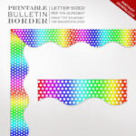 Classroom Bulletin Board Trim Printable Rainbow Dots Border