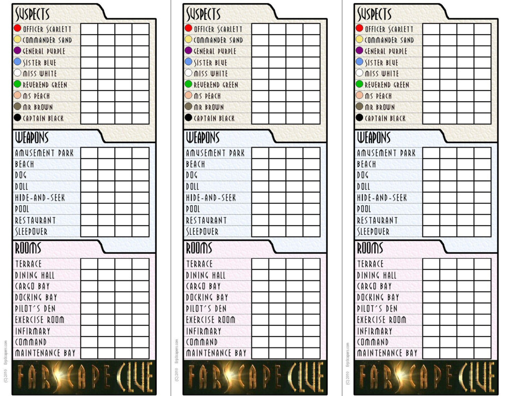 Clue Board Game AND Printable Google Search Clue Board Game 