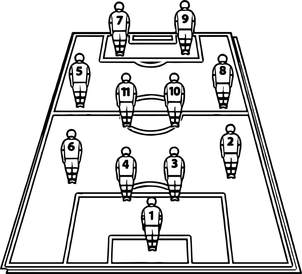 Cool Soccer Football Tactics Board Players Field Coloring Page 