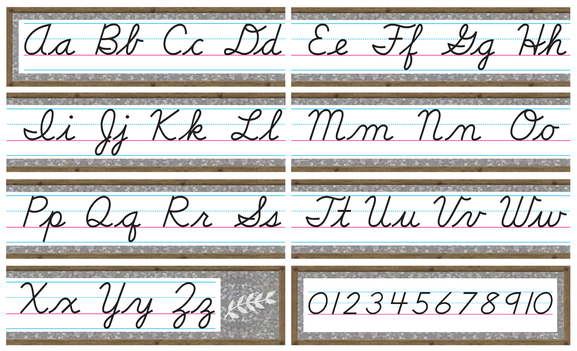 Cursive Alphabet For Classroom Wall AlphabetWorksheetsFree