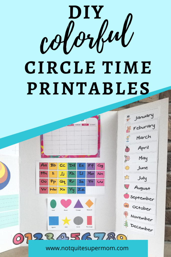 DIY Colorful Circle Time Board Not Quite Super Mom In 2020 Circle 