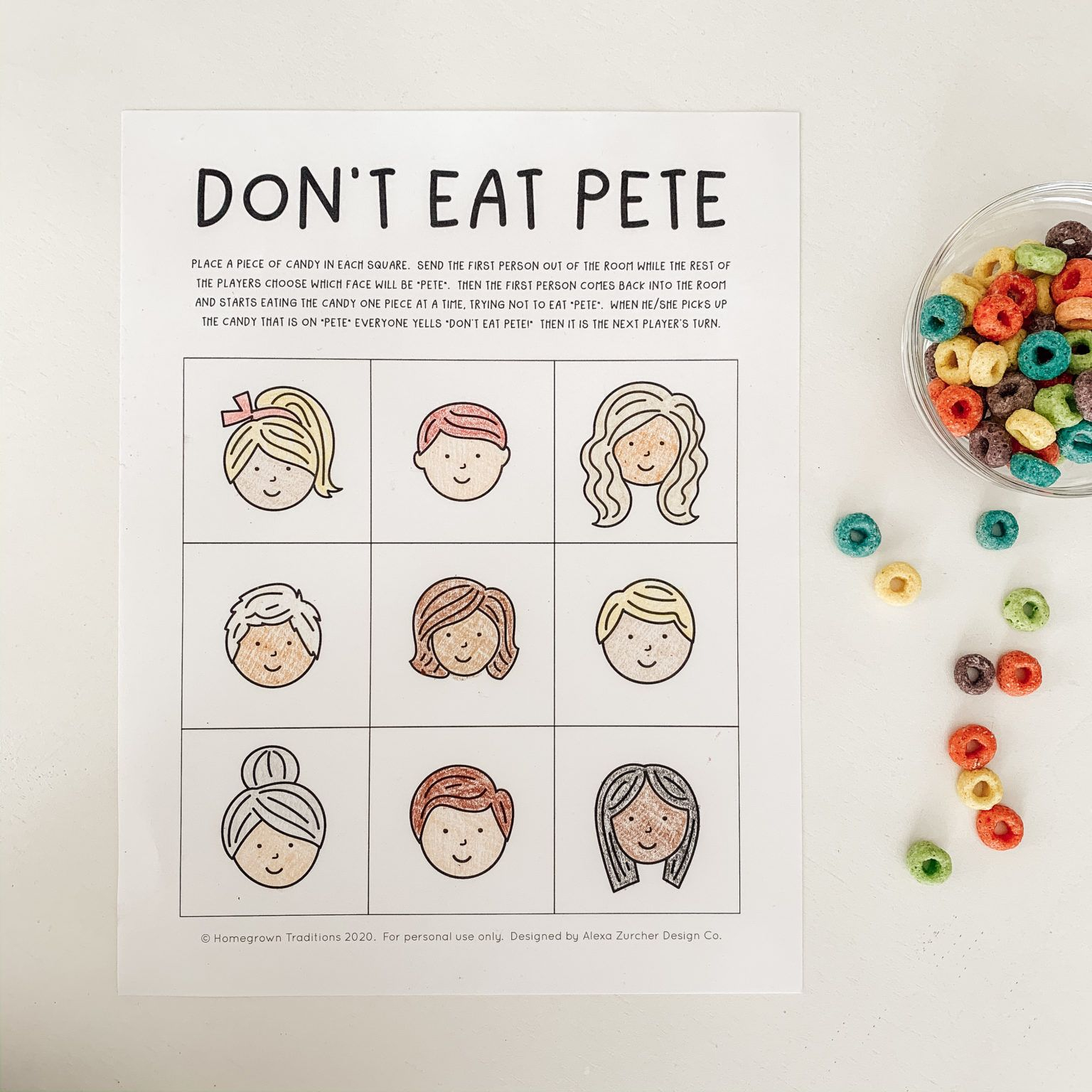 Don t Eat Pete Free Printable Game Board Perfect Simple Game For 