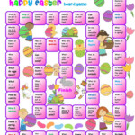 Easy Easter Speaking Activity Boardgme Worksheet Free ESL Printable