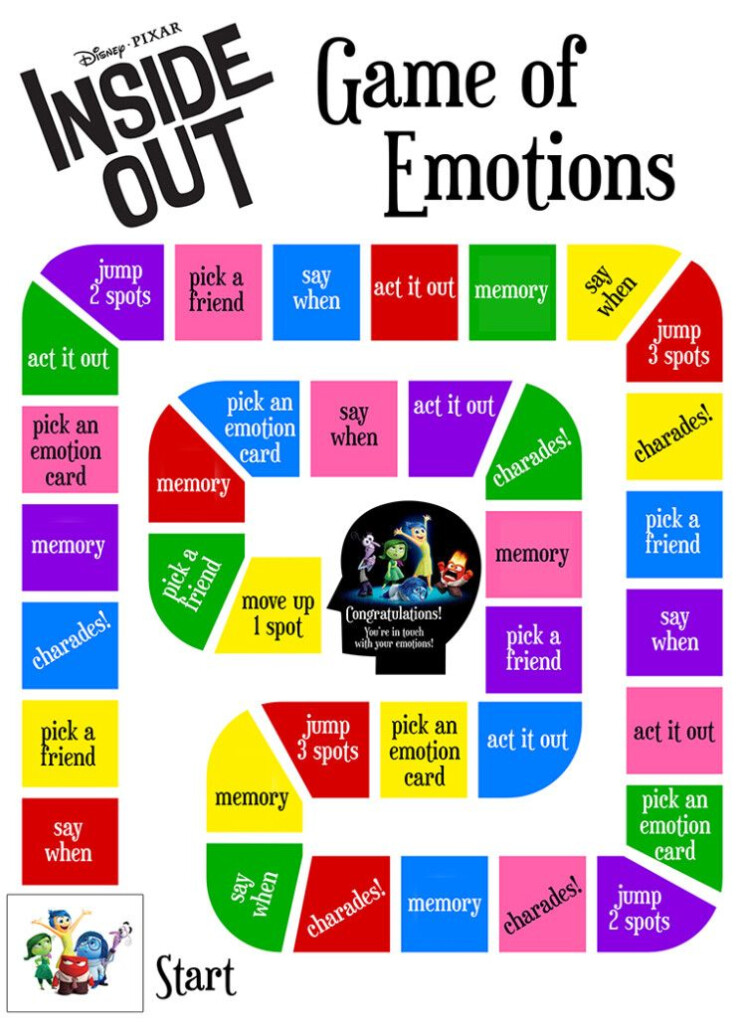 Emotions Board Game Based On Inside Out Social Skills Activities 