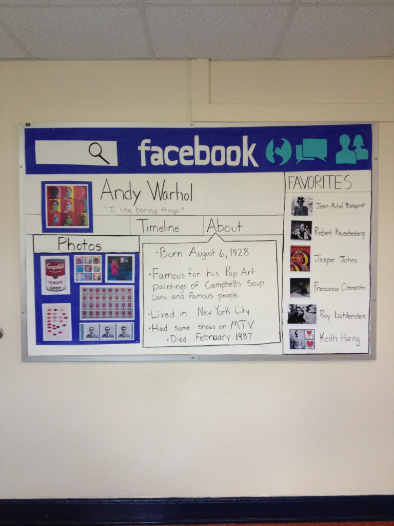 Facebook Bulletin Board Highlighting Notable Artists Authors Book 