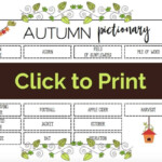 Fall Pictionary Printable Board Game For Kids Printable Board Games