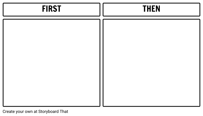 First Then Board Printable Template Storyboard