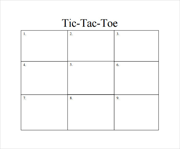 FREE 19 Tic Tac Toe Samples In PDF MS Word