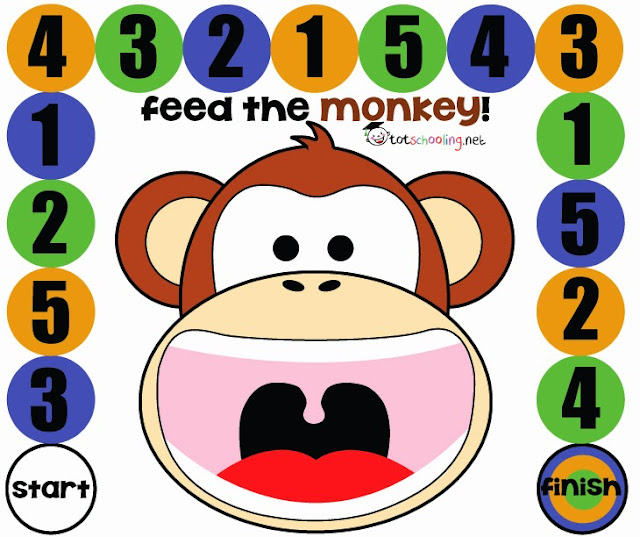 Free Board Game For Toddlers And PreK Feed The Monkey Totschooling 