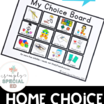 Free Choice Board Printable Distance Learning For Special Education