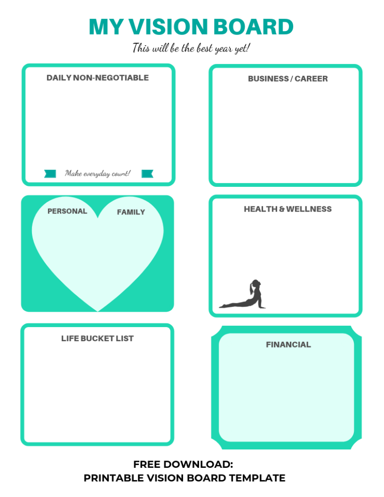 Free Download Printable Vision Board Template Vision Board Template 