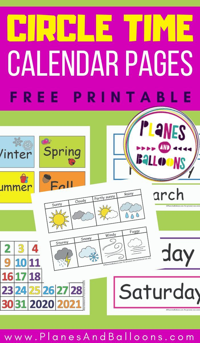 Free Printable Circle Time Calendar Planes Balloons Let s Make 