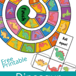 Free Printable Dinosaur Board Game And Dice Dinosaur Activities