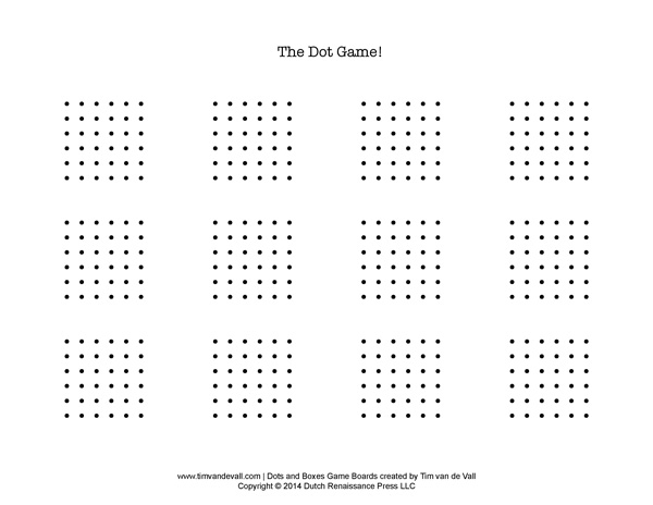 Free Printable Dots And Boxes Game Boards Play The Dot Game