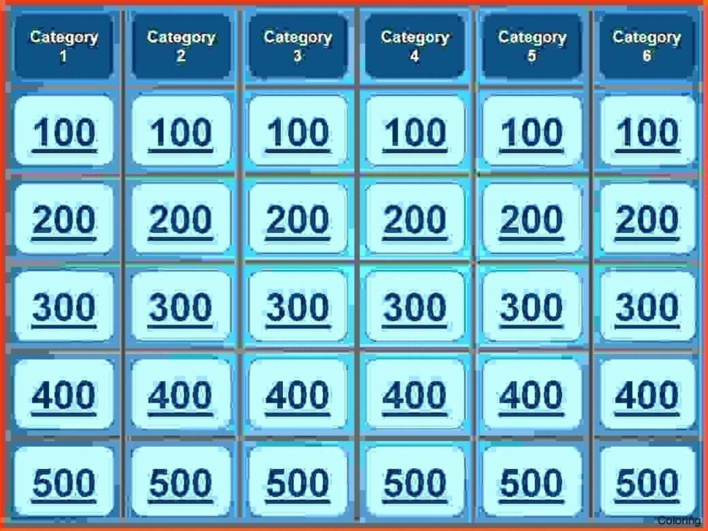 Free Printable Jeopardy Template