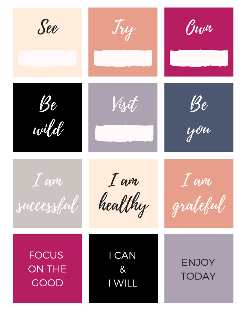 FREE Vision Board Printables visionboard freedownload Vision Board