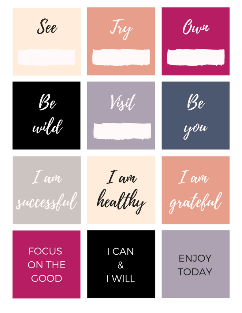 FREE Vision Board Printables visionboard freedownload Vision Board 