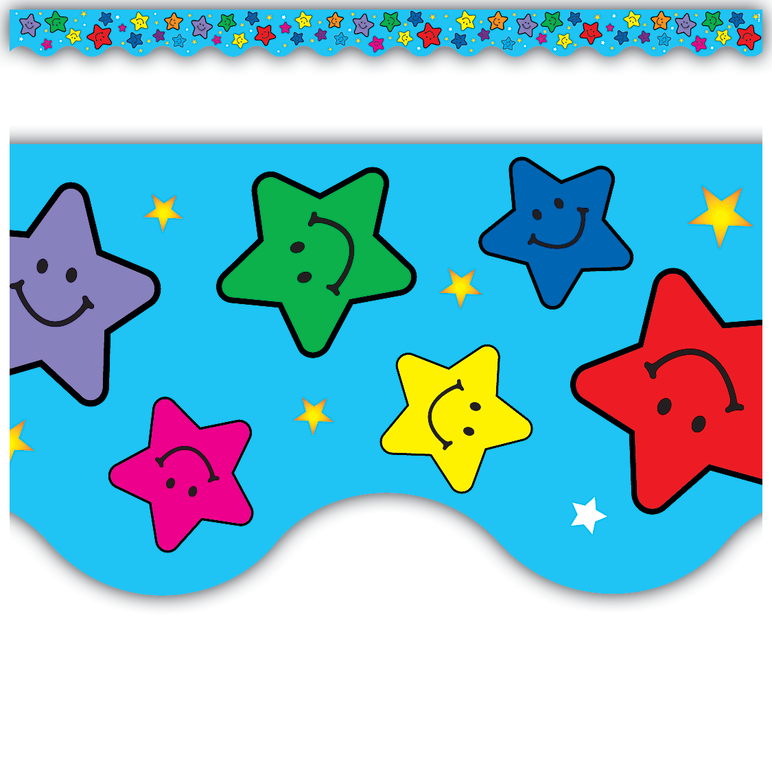 Happy Stars Scalloped Border Trim TCR4128 Teacher Created Resources