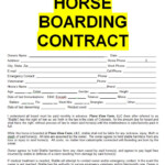 Horse Boarding Contract Sample Template Form In Doc Word Sample