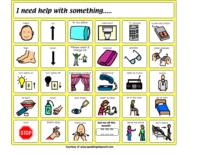 Hospital Communication Board From Speaking Of Speech Http www