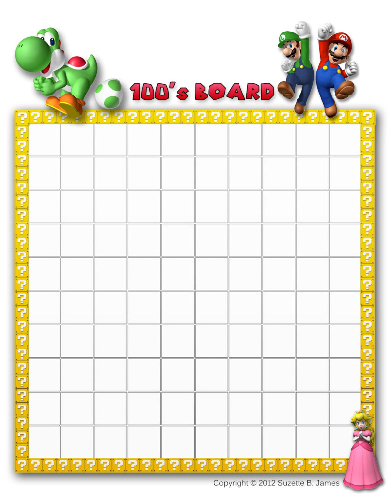  In Him Mario Bros Friends Hundreds Board Printabes