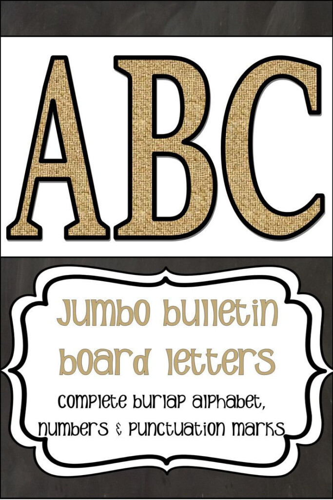 Jumbo Bulletin Board Or Wall Display Letters In A Burlap Pattern 