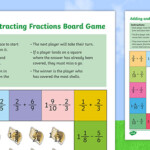 KS2 Summer Fractions Addition And Subtraction Board Game