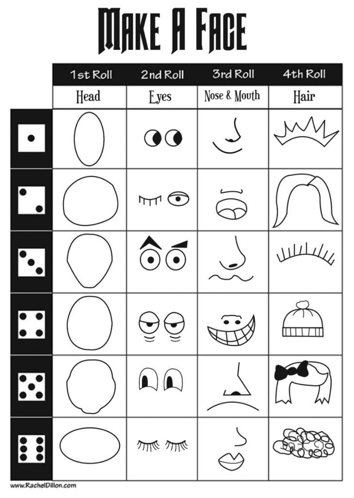 Make A Face Dice Game For Kids To Do This Is Great To Keep Kids Roll 