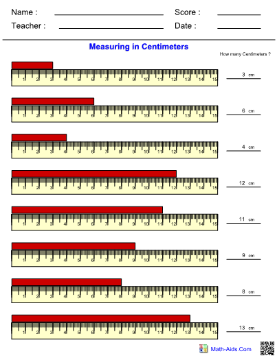 Measuring In Centimeters Worksheet