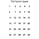 Middle School Math Moments and More The Factor Game