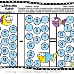 Ocean Animals Subtraction Games For Fact Fluency Printable Math Board